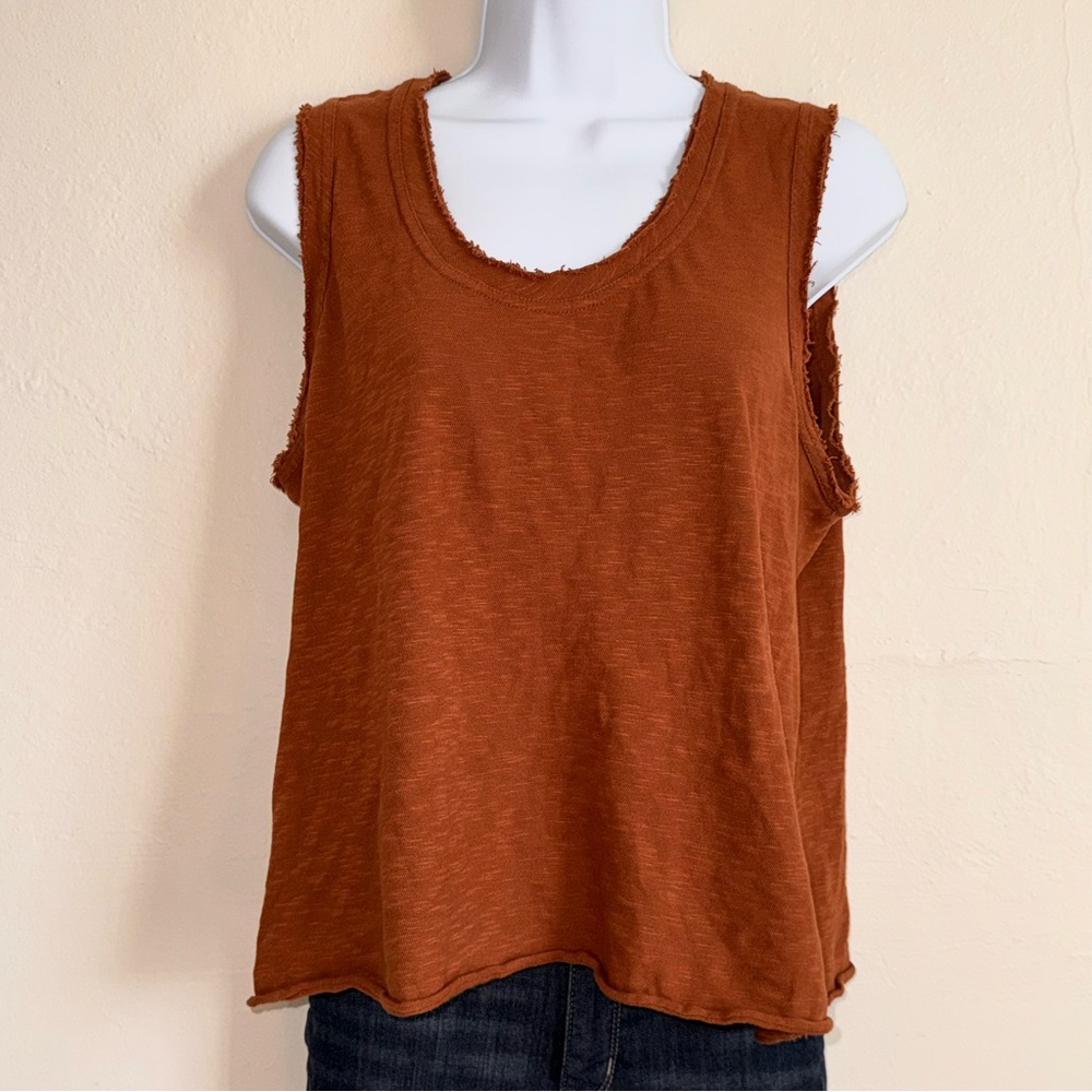 Anthropologie Women's Sleeveless Raw Edge Tank Top